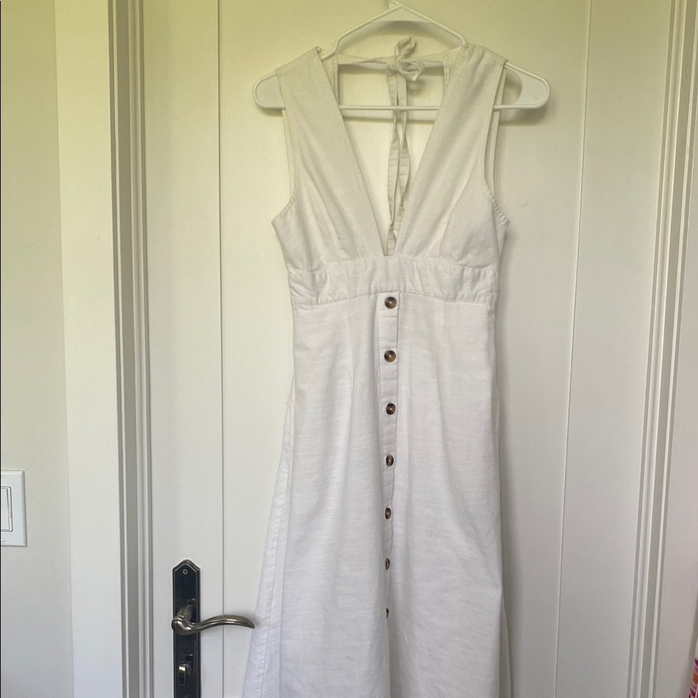 Urban Outfitters White Sleeveless Midi Sundress - Picture 4 of 6